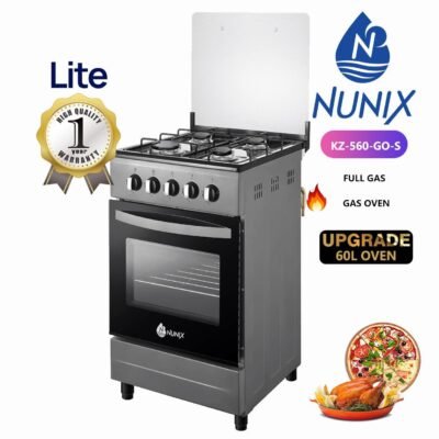 Nunix Cooker Freestanding 50×55cm 4-Gas Burner With Gas Oven KZ-560-GO-S