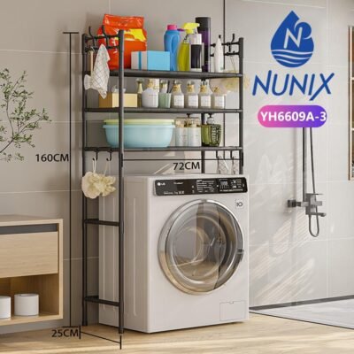 Nunix Organizer Rack Over Washing Machine YH6609A-3  3 Tier Laundry Storage Shelf