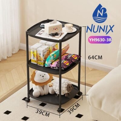 Nunix Organizer Rack with Roller 3 Layer YH9630-3B – Multipurpose Storage Trolley