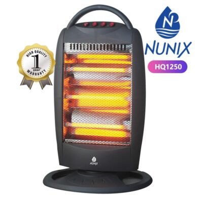 Nunix Quartz Heater HQ1250  3 Bar Electric Room Heater with Adjustable Heat Settings