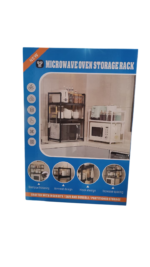 Nunix 2 Tier Kitchen Microwave Storage Rack With Side Hooks Heavy Duty  YH6705-1 - Image 2