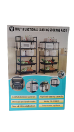 Nunix 5-Tier Kitchen Organizer Rack With Rollers Multi-Purpose Storage Shelf 154x49x34cm Black - Image 4