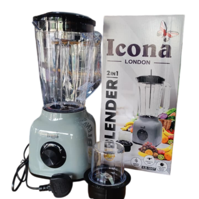 Icona Blender ILB-100T 2-in-1 Electric with Grinder  1.5L, 300W, Gray