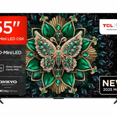 TCL 55” C6K QD-Mini LED 4K Smart TV  144Hz, Dolby Atmos, ONKYO Sound, Google TV