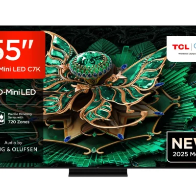 TCL 55” C7K QD-Mini LED 4K Smart TV  144Hz, Bang and Olufsen Audio, Dolby Vision/Atmos, Google TV
