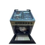 Bjs Everest 60x60 Cooker 3 Gas Burners + 1 Electric Plate, rapid plate, WOK triple ring burner, sensor, blue enamel oven, turbo fan, food warmer, Stainless Steel. Silver - Image 2