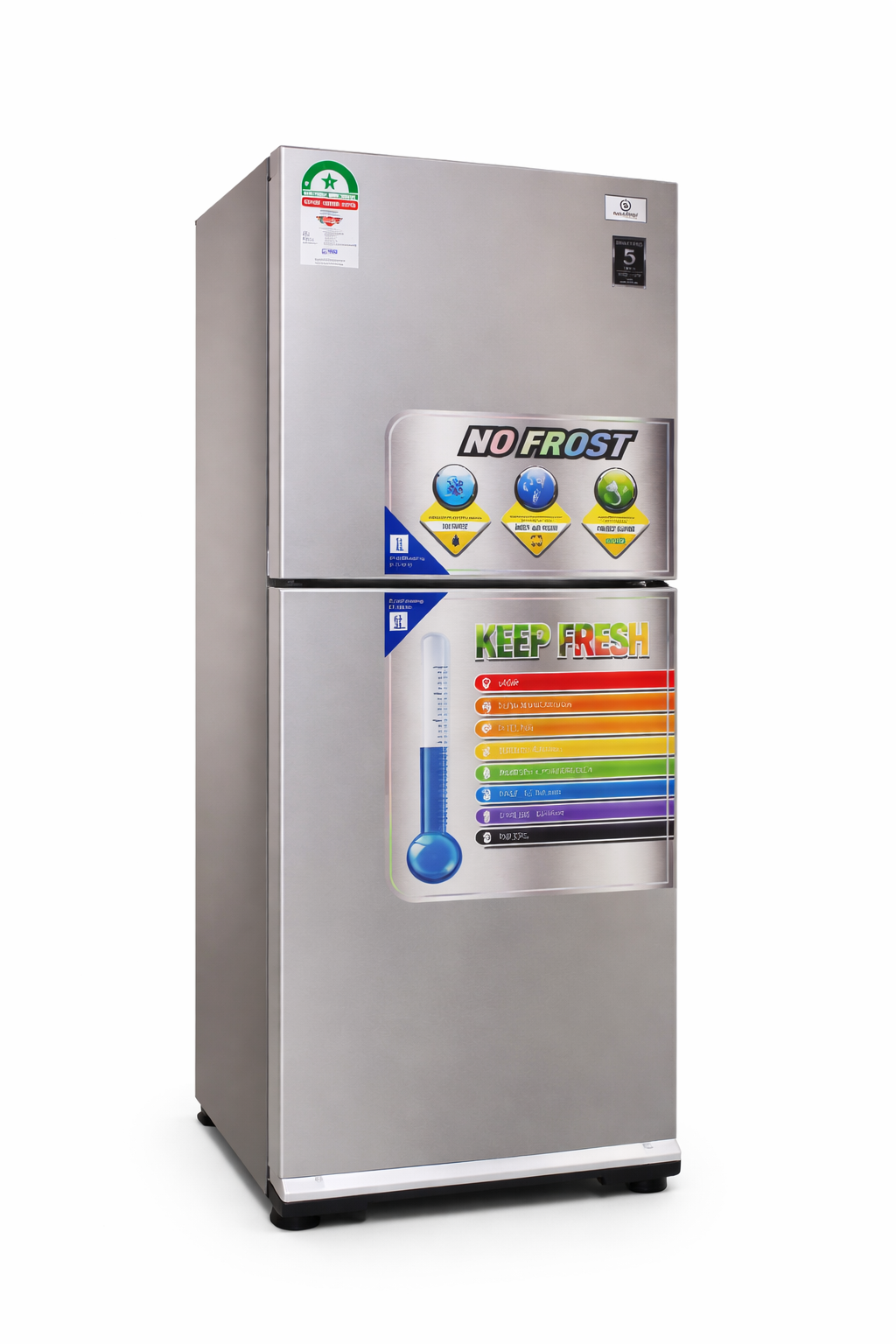 ChatGPT Image Mar 25, 2026, 01_42_25 PM SmartPro 215L Double Door No Frost Refrigerator SFR-275-DT-I, Energy Saving, Fast Cooling, Low Noise, Silver - Image 1