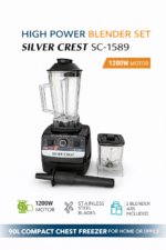 Silvercrest Blender  Commercial Heavy Duty Powerful Blender 2.5l Black