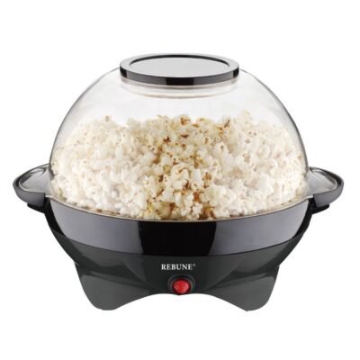 Rebune Popcorn Maker RE-5-045 800W, 24 Cups Capacity, Non-Stick, Detachable Plate, Electric Popcorn Machine