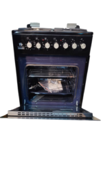 Bjs Eminence 60x60 Cooker 3 Gas Burners + 1 Electric Plate, rapid plate, WOK triple ring burner, sensor, blue enamel oven, turbo fan, food warmer, Stainless Steel. Black - Image 5