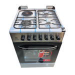 Bjs Everest 60x60 Cooker 3 Gas Burners + 1 Electric Plate, rapid plate, WOK triple ring burner, sensor, blue enamel oven, turbo fan, food warmer, Stainless Steel. Silver - Image 4