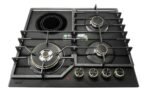 Bolesi 4 Burner Built-In Gas And Electric Hob 3 Gas Burners + 1 Electric Plate, Tempered Glass Top, Auto Ignition Golden Diamond BLS-ML-D8401G - Image 2