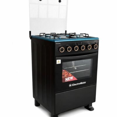 ElectroMate 50x55 3+1 Gas Cooker With Electric Oven, 3 Gas Burners + 1 Electric Plate, Standing Cooker, Black