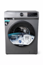 Hisense 9KG Front Load Washer WFQP9014EVMT  Steam, Inverter Motor, Silver