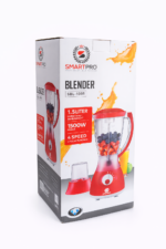 SmartPro Blender SBL-100R 1.5L 1500W – 4 Speed + Pulse, Heavy Duty Kitchen Blender with Grinder – Red - Image 3
