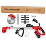 Lithium Battery Lawn Mower Rechargeable Cordless Grass Trimmer 880W, Electric Weed Cutter, Portable Brush Cutter Machine - Image 2