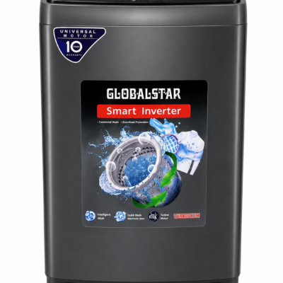 Globalstar GS-700BL Top Load Washing Machine 7KG – Fully Automatic, Energy Saving, Multiple Wash Programs – Grey