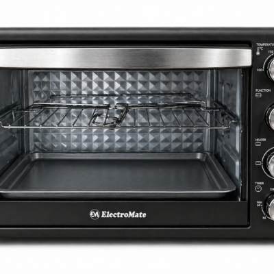 ElectroMate Electric Oven 45L EO02-45L – 2000W, Grill and  Rotisserie, Multi-Function Baking Oven with Light