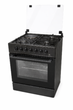 BJS Cooker 60x60 3 Gas + 1 Electric Hot Plate With Turbo Fan Electric Oven, BJS606031 Black