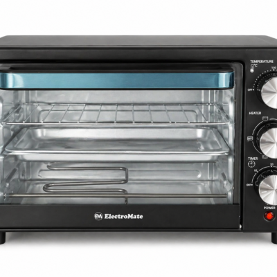 ElectroMate Electric Oven 20L EO02-20L–2000W, Grill and Rotisserie, Multi-Function Baking Oven with Light