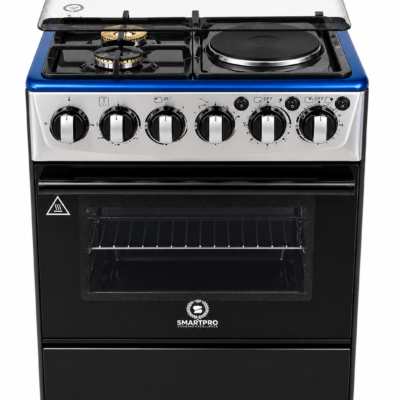 Smartpro cooker SGC-50X50BS – 3gas burners,1electric hotplate and electric oven with rotisserie