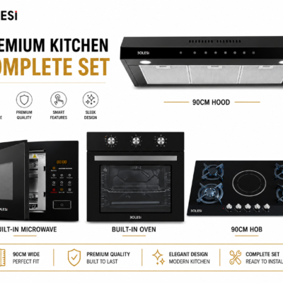 Bolesi 90cm Built-In Kitchen Set, Hob, Hood, Oven And Microwave Combo, Modern Luxury Kitchen Appliances