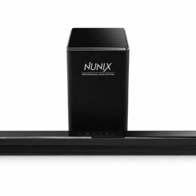 Nunix A35 Soundbar Wireless Speaker System Upgrade your TV sound with the powerful Nunix A35 Soundbar Wireless Speaker System-designed to give you clear sound and deep bass