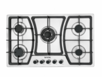 AIFIKE 5 Burner Built-In Gas Hob Stainless Steel Cooktop with Central Wok Burner And Auto Ignition