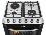 GNIX 60x60 Cooker 3 Gas Burners + 1 Rapid Hotplate, Electric Oven With Turbo Fan, Rotisserie, Gas Leak Sensor ,Wok Burner, Auto Ignition - Image 2