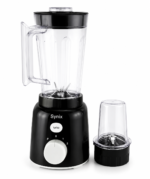 Synix 2 In 1 Blender And Grinder , 450W High-Speed Motor, 1.5L Jug, Turbo Function, Stainless Steel Blades, Black