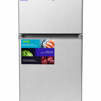 GNIX 125L Double Door Refrigerator FR155 DF S,Top Freezer, Fast Cooling, Energy Saving, Silver