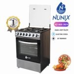 Nunix KZ-665-3G1E 60x65 Cooker 3 Gas Burners + 1 Electric Hotplate, Electric Oven, Rotisserie, Auto Ignition