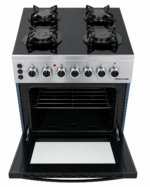 ElectroMate SGC504 50x55cm 4 Gas Burner Cooker with Electric Oven, Rotisserie, Oven Lamp And Auto Ignition, Black/Inox - Image 3